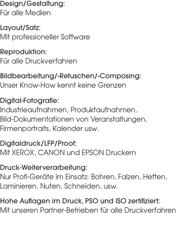 Design/Gestaltung: F&uuml;r alle Medien Layout/Satz: Mit professione
